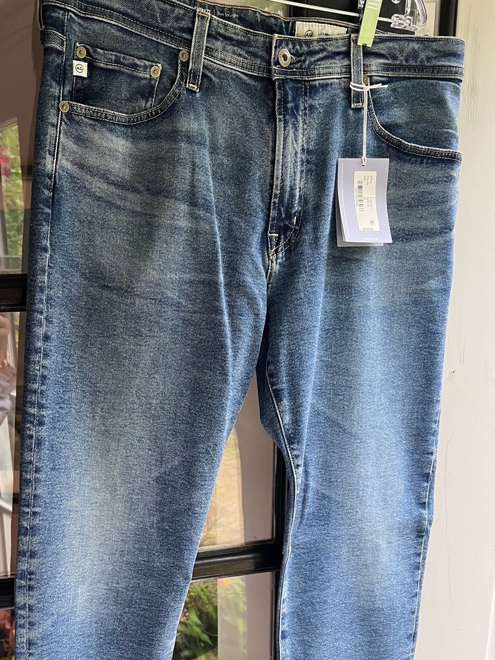 AG Adriano Goldschmied Slim Straight Faded Blue Jeans